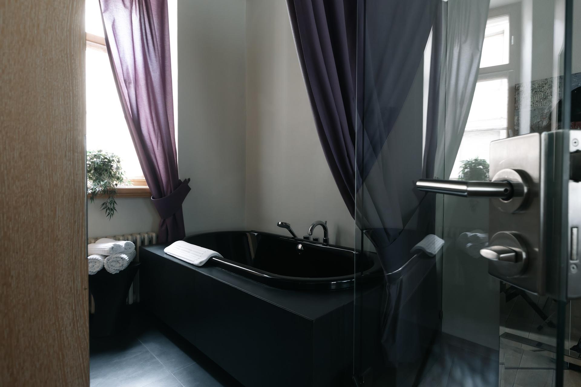 Bathroom at the Deluxe Suite of the Dome Hotel in Riga